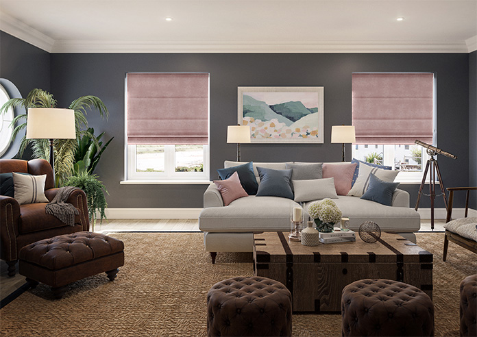 Florence Faux Suede, Petal Pink - Twist&Fit Roman Blind - Image 8